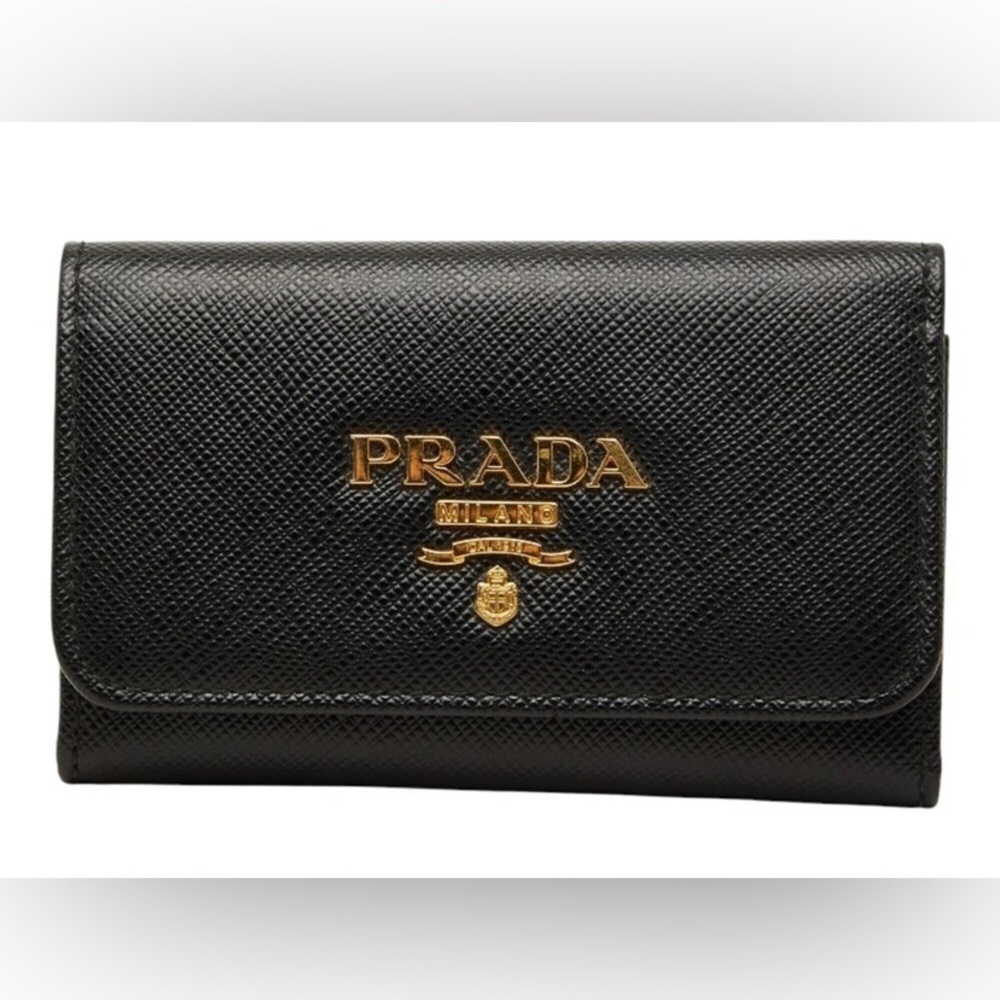 Prada Black Saffiano Leather Card Holder